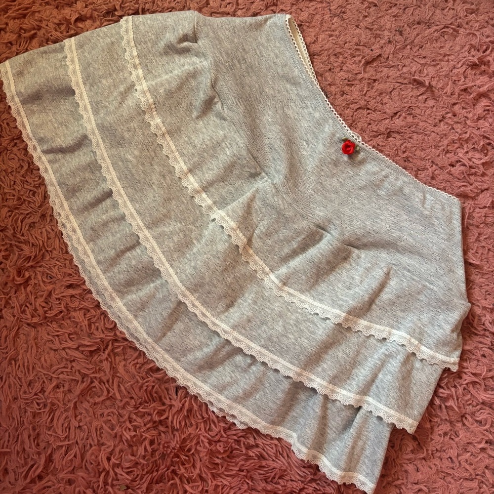 Gray Ruffled Skirt